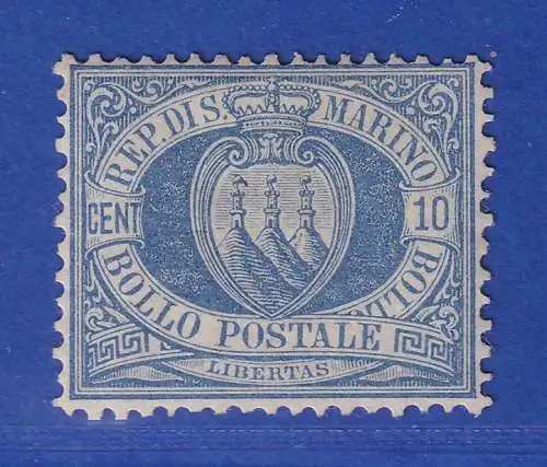 San Marino 1877 Landeswappen 10 Centisimi Mi.-Nr. 2a (*)