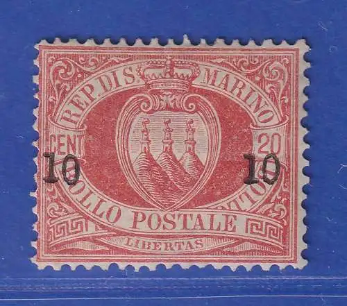 San Marino 1892 Landeswappen 10 Centisimi Mi.-Nr. 11 ungebraucht *