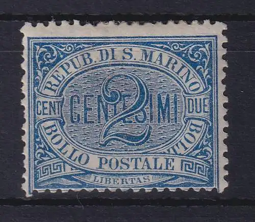 San Marino 1894 Ziffer 2 Centisimi Mi.-Nr. 12 ungebraucht *