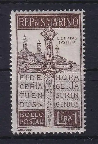 San Marino 1923 Für Kriegsverletzte Mi.-Nr. 99 ungestempelt *