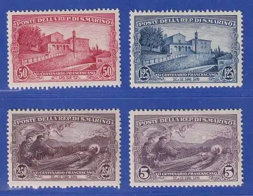 San Marino 1928 Hl. Franz von Assisi Mi.-Nr. 141-144 ungestempelt *