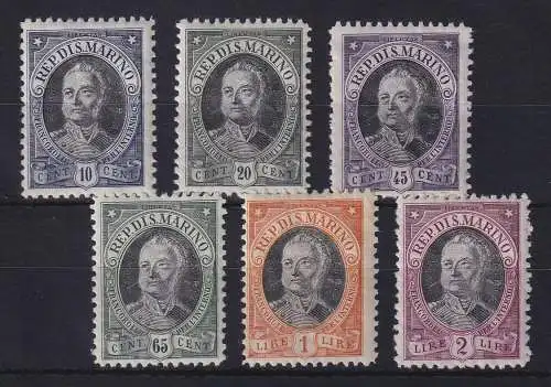 San Marino 1926 Antonio Onofri Mi.-Nr. 125-130 ungestempelt *