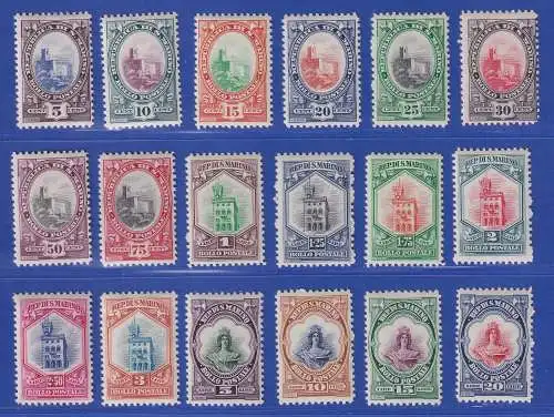 San Marino 1929 Nationalsymbole Mi.-Nr. 145-162 Satz kpl. ungestempelt *