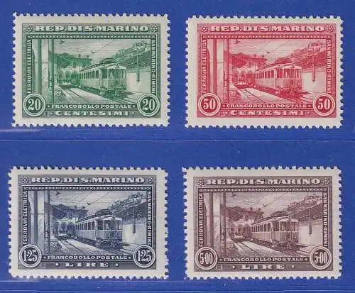 San Marino 1932 Neue Bahnlinie Mi.-Nr. 180-183 Satz kpl. ungestempelt *