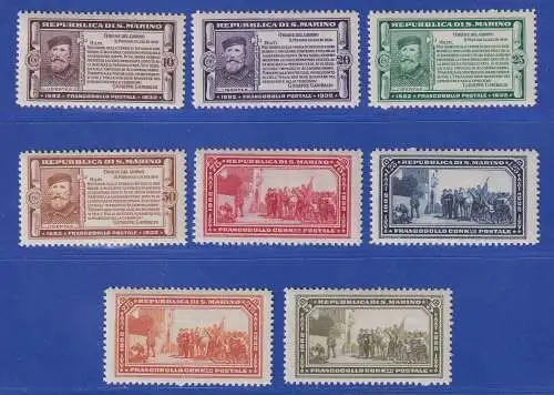 San Marino 1932 Giuseppe Garibaldi Mi.-Nr. 184-191 Satz kpl. ungestempelt *
