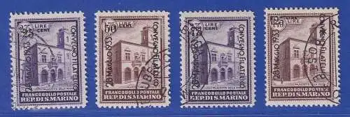San Marino 1933 Philatelistischer Kongress Mi.-Nr. 198-201 gestempelt