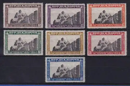 San Marino 1935 Faschistische Partei  Mi.-Nr. 208-214 ungebraucht *
