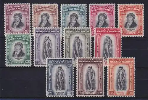 San Marino 1935 Melchiorre Delfico  Mi.-Nr. 215-226 Satz kpl. ungebraucht *