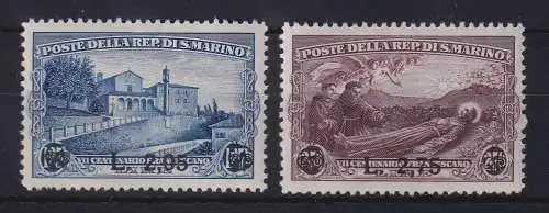 San Marino 1936 Hl. Franz von Assisi mit Aufdruck Mi.-Nr. 230-231 ungebraucht *