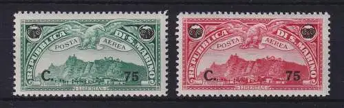 San Marino 1936 Flugpostmarken Aufdruck neuer Wert Mi.-Nr. 232-233 ungebraucht *
