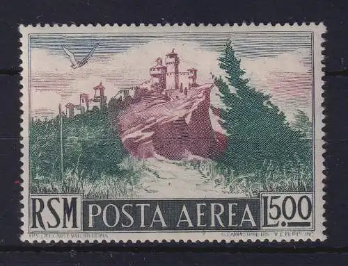 San Marino 1949 Flugpostmarke Monte Titano 500 Lire Mi.-Nr. 450 postfrisch **