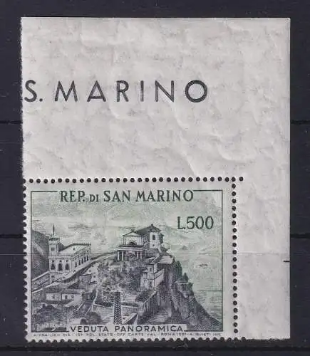 San Marino 1958 Landschaft  Mi.-Nr. 586 Eckrandstück OR postfrisch **