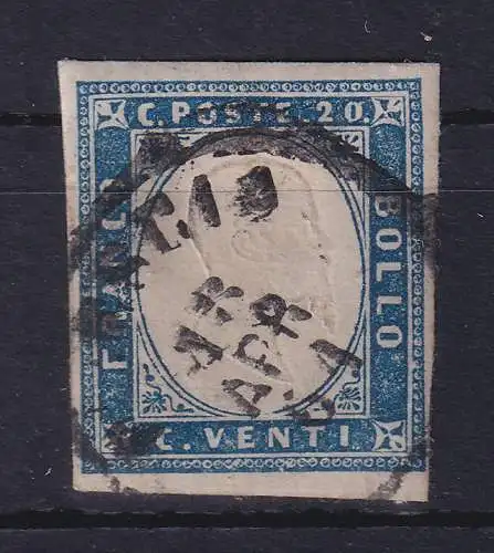 Alt-Italien Sardinien 1862 König Viktor Emanuel II. Mi.-Nr. 12a gestempelt