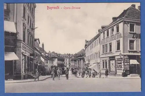 AK Bayern Bayreuth Opern-Strasse gelaufen 1916