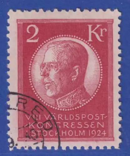 Schweden 1924 50 Jahre Weltpostverein (UPU) 2 Kronen Mi.-Nr. 157 mit Eckstempel 