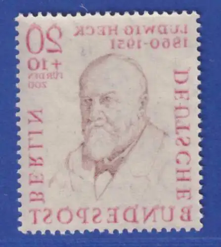 Berlin 1957 Männer Prof. Ludwig Heck 20+10Pfg  Mi.-Nr. 168 mit Abklatsch **