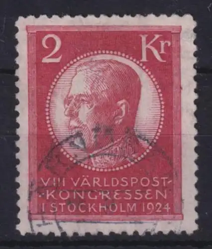 Schweden 1924 50 Jahre Weltpostverein (UPU) 2 Kronen Mi.-Nr. 157 O HARNUSA