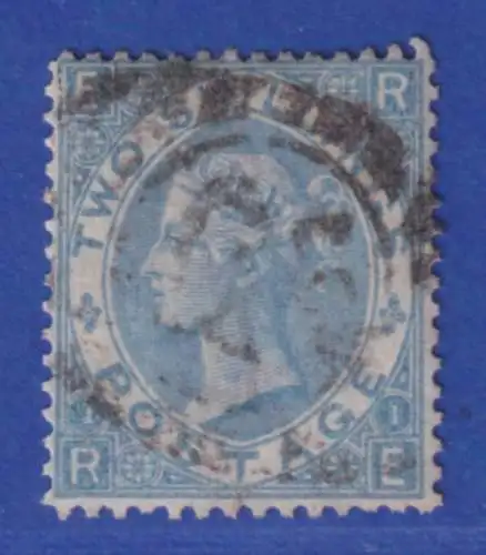 Großbritannien 1867 Queen Victoria 2 Shilling blau Mi.-Nr. 34 gestempelt