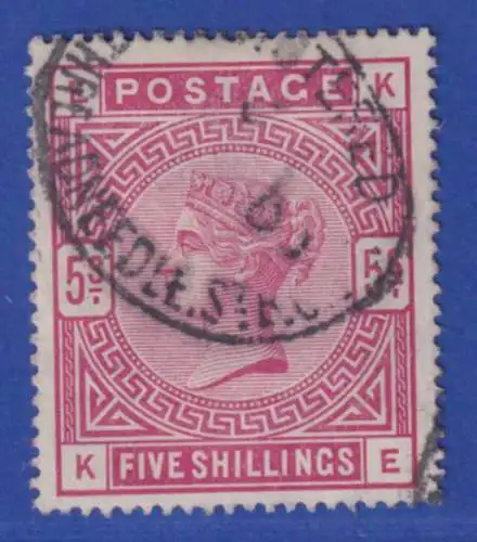 Großbritannien 1884 Queen Victoria 5 Shilling rosalila Mi.-Nr. 83ax gestempelt