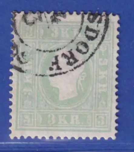 Österreich 1859 2.Ausgabe Kaiser Franz Joseph, 3 Kr. grün , Mi-Nr 12 II O 