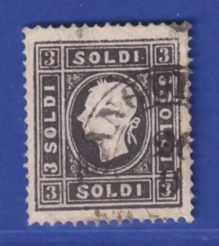 Lombardei-Venetien 3 Soldi Type II, Mi.-Nr. 7 II gestempelt  