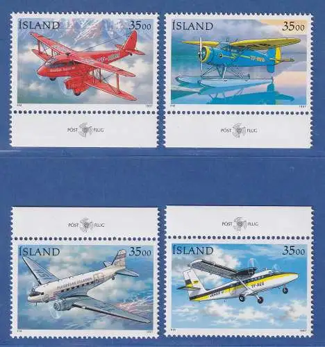 Island 1997 Post-Flugzeuge Mi.-Nr. 866-69 Satz kpl. ** 