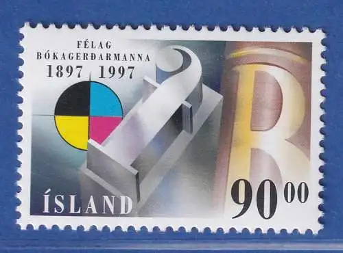 Island 1997 100 Jahre Graphischer Verband Mi.-Nr. 874 ** 