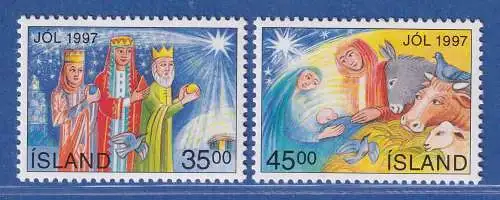 Island 1997 Weihnachten Heilige Drei Könige  Mi.-Nr. 880-81 Satz ** 