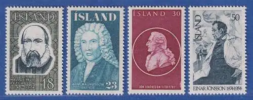 Island 1975 Persönlichkeiten Mi.-Nr. 505-08 Satz kpl. ** 