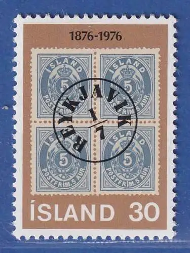 Island 1976 100 Jahre Briefmarken mit Wertangaben in Aurar Mi.-Nr. 518 ** 