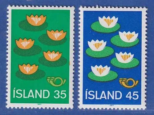 Island 1977 NORDEN Umweltschutz Mi.-Nr. 520-21 Satz kpl. **