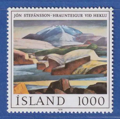 Island 1978 Gemälde, Hraunteigur mit Vulkan Hekla Mi.-Nr. 535 ** 