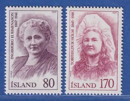 Island 1979 Persönlichkeiten Mi.-Nr. 541-42 Satz kpl. ** 
