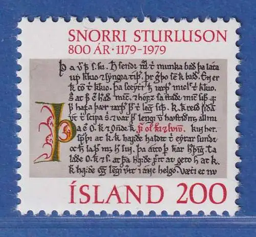Island 1979 Snorri Sturluson Mi.-Nr. 546 ** 