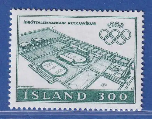 Island 1980 Olympische Sommerspiele Moskau, Sportanlagen Mi.-Nr. 555 ** 