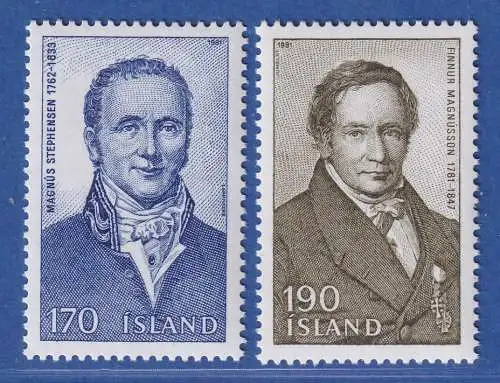 Island 1981 Persönlichkeiten Mi.-Nr. 563-64 Satz kpl. ** 
