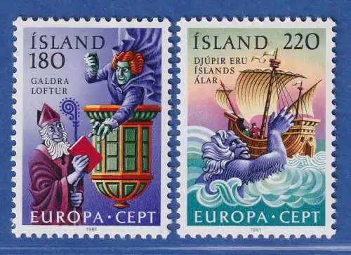 Island 1981 Europa, Folklore Mi.-Nr. 565-66 Satz kpl. ** 