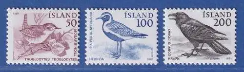 Island 1981 Einheimische Tiere Mi.-Nr. 567-69 Satz kpl. ** 