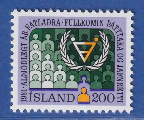 Island 1981 Internationales Jahr der Behinderung Mi.-Nr. 570 ** 