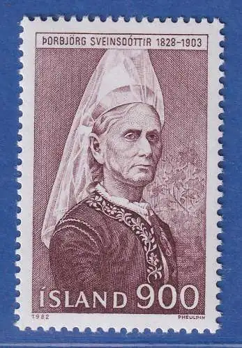 Island 1982 Persönlichkeiten, Thorbjörg Sveinsdóttir Mi.-Nr. 587 ** 