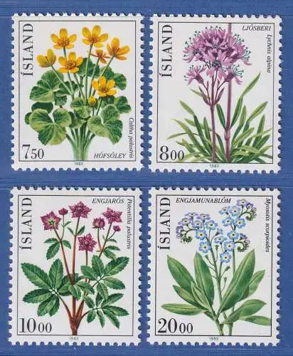 Island 1983 Blumen Mi.-Nr. 592-95 Satz kpl. ** 