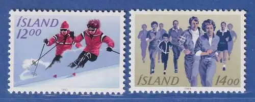 Island 1983 Breitensport, Skifahren Volkslauf Mi.-Nr. 603-04 ** 