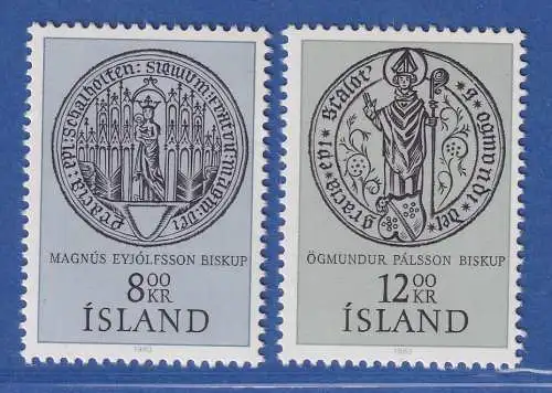 Island 1983 Intern. Briefmarkenausst. NORDIA '84 Mi.-Nr. 606-07 Satz kpl. ** 