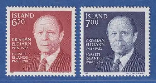 Island 1983 Kristján Eldjárn Mi.-Nr. 610-11 Satz kpl. ** 