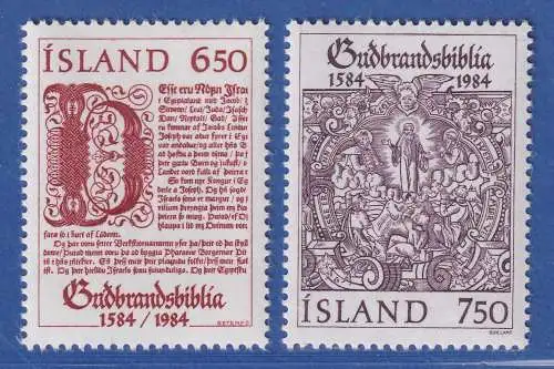 Island 1984 400 Jahre Gutbrandsbibel Mi.-Nr. 626-27 Satz kpl. ** 