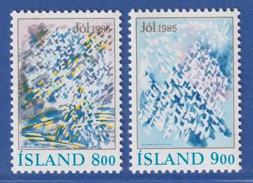 Island 1985 Weihnachten Schneekristalle im Sonnenlicht Mi.-Nr. 642-43 Satz ** 