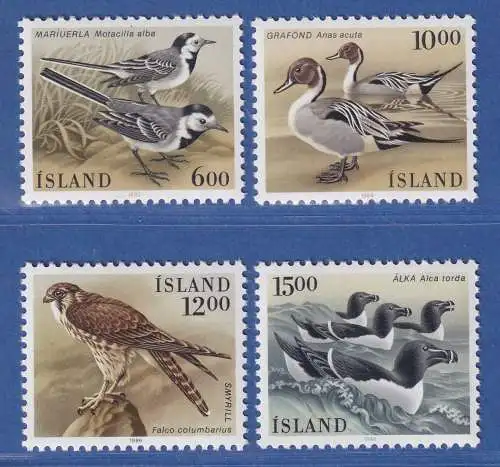Island 1986 Vögel Mi.-Nr. 644-47 Satz kpl. ** 