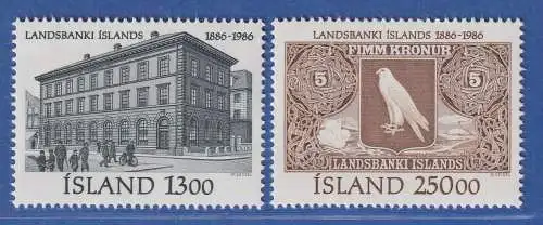 Island 1986 Landesbank, Reykjavik Mi.-Nr. 652-53 Satz kpl. ** 