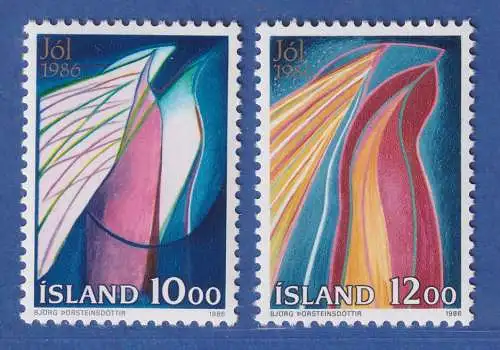 Island 1986 Weihnachten, Friedensweihnacht Heilige Nacht Mi.-Nr. 661-62 Satz ** 