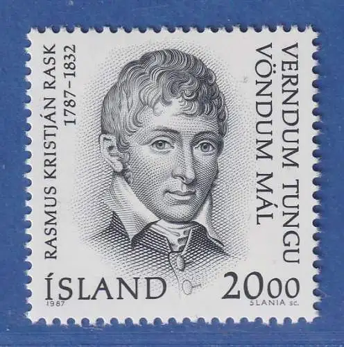 Island 1987 Rasmus Christian Rask Mi.-Nr. 667 ** 